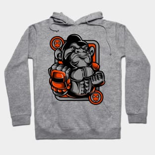 Kong Ape Gorilla Monkey Grey Orange Hoodie